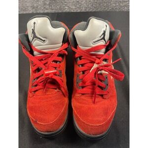 Jordan 5 Retro Raging Bull 2021 University Red Boys 6.5Y Sneakers, No Insoles